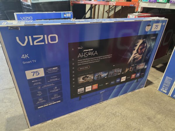 75" 4K VIZIO SMART APPS LED TV W BOX LEGS REMOTE W 1 YEAR FACTORY WARRANTY!